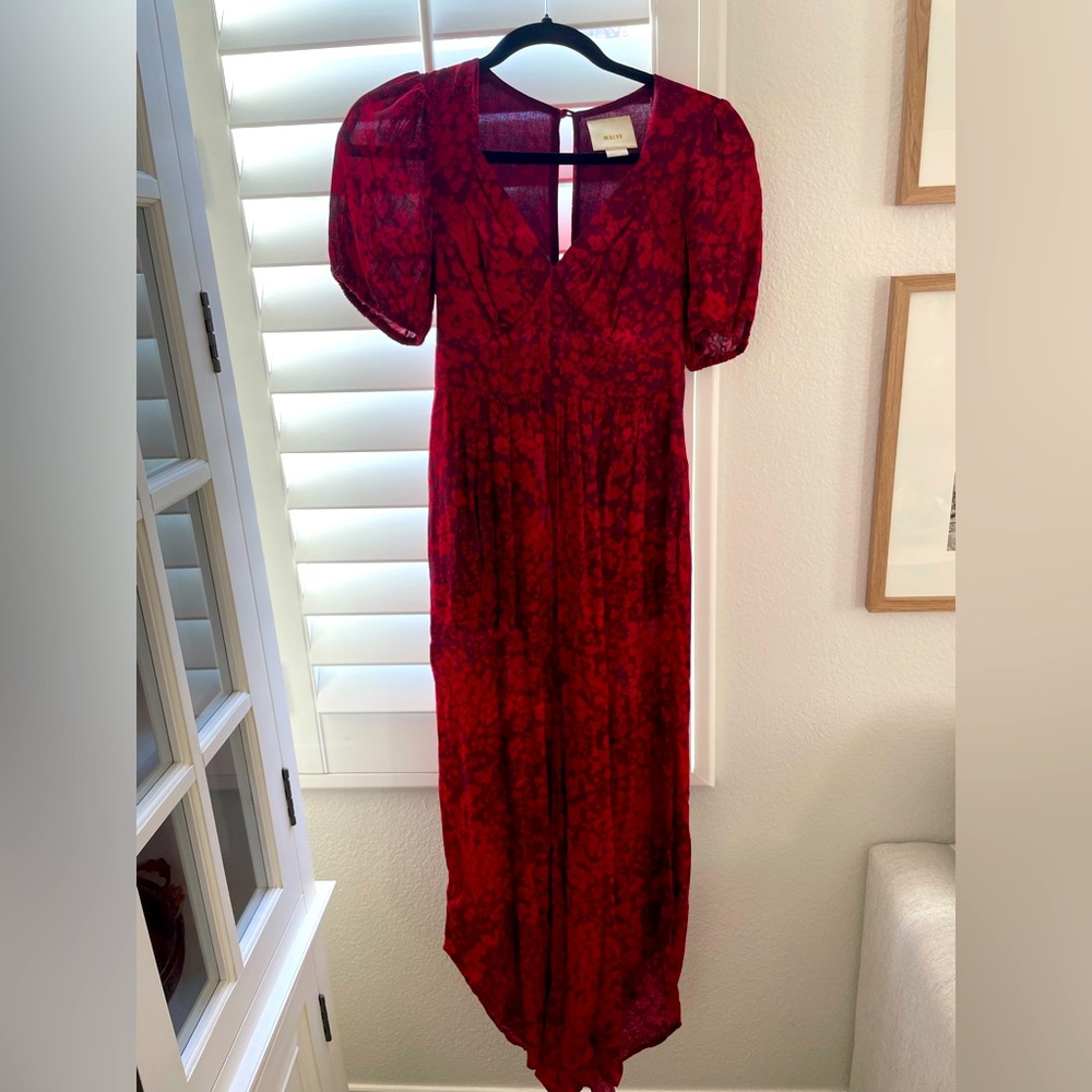 Anthropologie Maeve brand floral jumper with puff sleeves